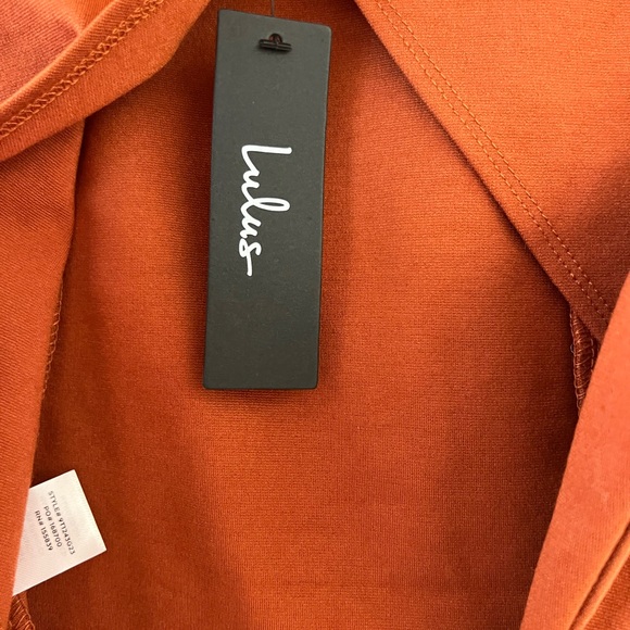 Lulu rust colored crop tank top with tie - Picture 2 of 3